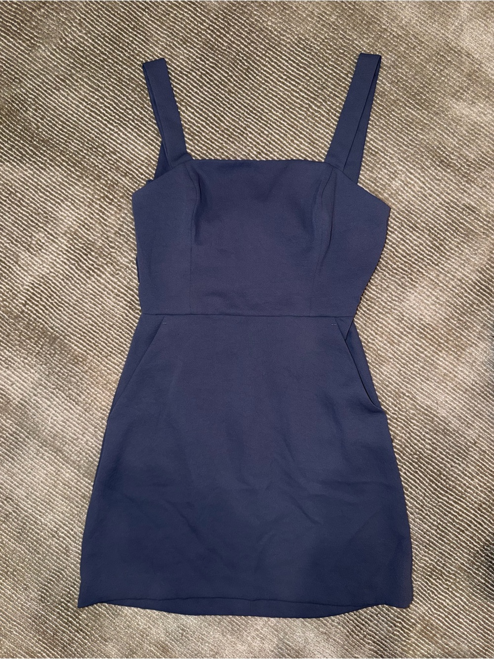 Wilfred Navy Square-Neck Mini Dress with Wide Straps